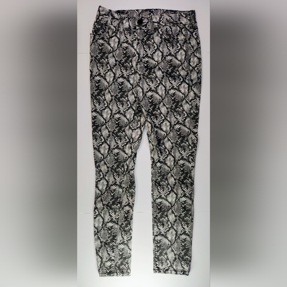 Seven7 Pants Womens Size 10 High Rise Tummyless Skinny Snake Skin Print 0050